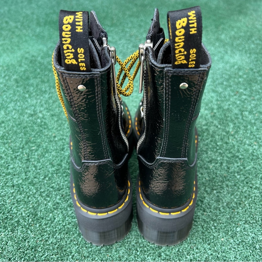 NWT Dr. Martens Ghilana Max Quad Platform Boot Distressed Patent Leather Black 6 - Picture 8 of 16